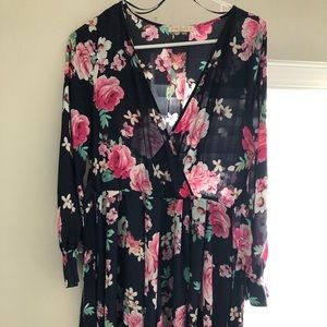 Floor length floral maxi dress